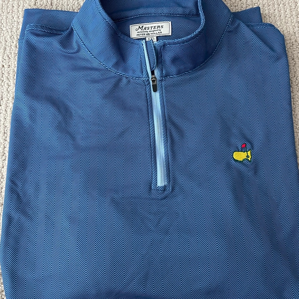 Peter Millar Masters Blue Quarter-Zip Pullover